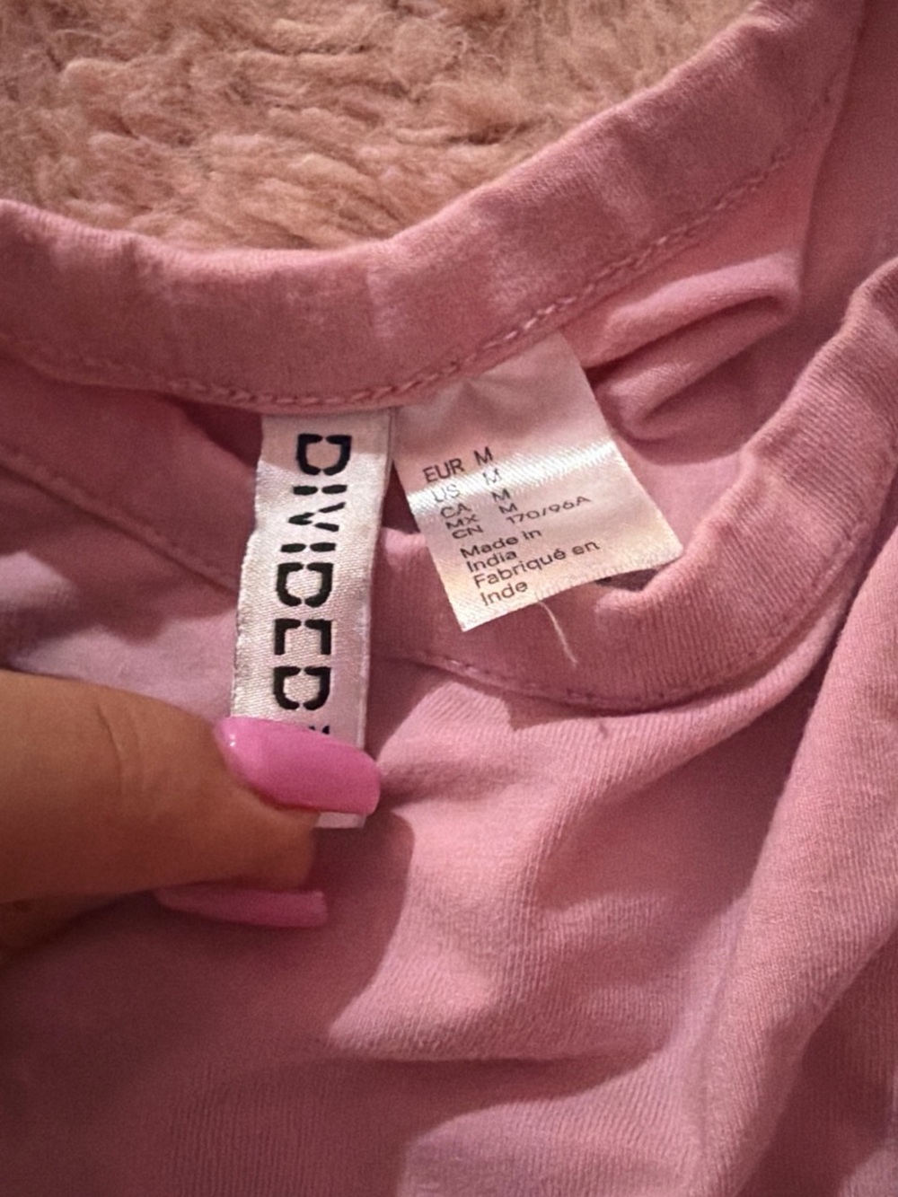 Divided Pink Crop Top - Soft Crewneck
